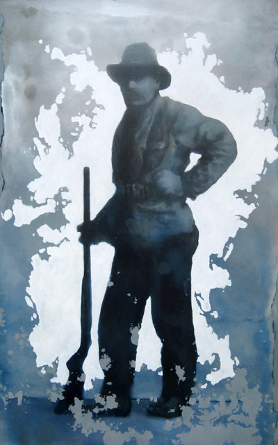 Claimstaker #7, oil on canvas, 45 x 72 inches, 2006