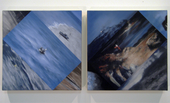 Epilogues #11, and #12, oil on canvas, 18 x 18 inches each, 2008