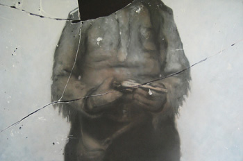 Man With Gun #1, oil on canvas, 24 x 36 inches, 2006