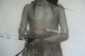 Man With Gun #2, oil on canvas, 24 x 36 inches, 2006